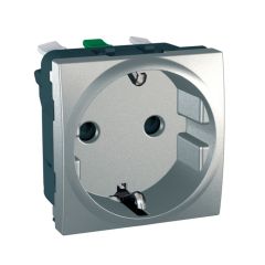 Base 2p+tt lateral 16a módulo ancho aluminio