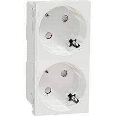 New unica system +, base schuko doble polar sin tornillo