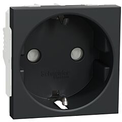 New unica, enchufe 2p+e, 16a, schuko, conexión por tornillos, antracita