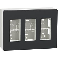 New unica system +, puesto de trabajo 3 columnas superficie antracita