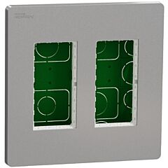 New unica system +, puesto de trabajo 2 columnas empotrar aluminio