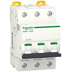 Interruptor magnetotérmico; acti9 ik60n; 3p; 25a; curva c; 6000 a