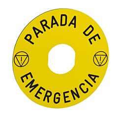 Etiqueta parada de emergencia 90mm
