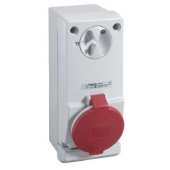 Unika interlocked socket - 32 a - 3p + e - 380...415 v ac - ip44 - wall