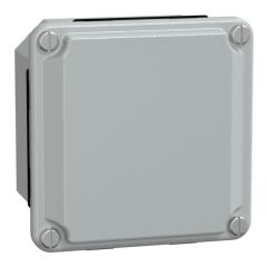 Caja industrial metálica - tapa baja-  alt85xanch85xprof49 - ip55 - gris ral 7035