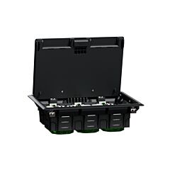 New unica system +, caja de suelo l para 3 módulos dobles