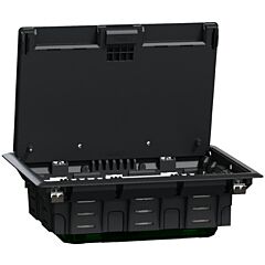 New unica system +, caja de suelo l para 4 módulos dobles