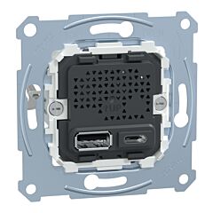 Usb charger, merten system m, double insert, 2.4 a type a+c