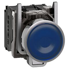 Pulsador  luminoso led 230vca 1na+1nc azul