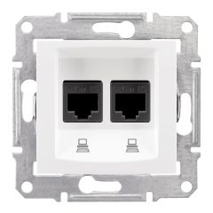 Toma doble rj45 categoría 6 utp blanco