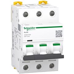 Magnetotérmico, acti9 ic60n, 3p, 40 a, d curva, 6000 a (iec 60898-1), 10 ka (iec 60947-2)
