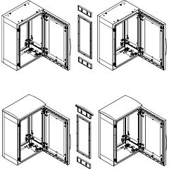 Horizontal coupling kit for pla enclosure h1250xd420 mm - ip55 coupling ((*))