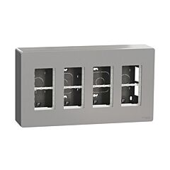 New unica system +, puesto de trabajo 4 columnas superficie aluminio