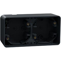Mureva styl caja estanco doble horizontal para montaje en superficie gris