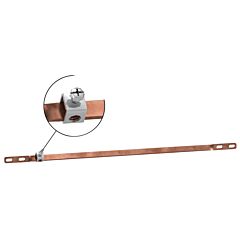 Barra de tierra directa 12x3mm con 1 conector 35mm² alto 330mm