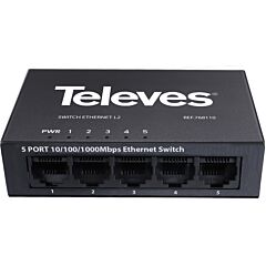 Switch ethernet layer 2 no gestionable 5 puertos, 10/100/1000mbps