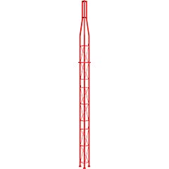 Tramo superior, galvanizado en caliente + pintura torre 180