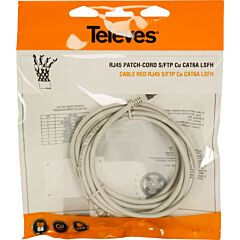 Cable de red ethernet s/ftp cat 6a lsfh, gris