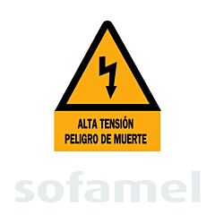 Señal aluminio ce-14s "alta tensión peligro de muerte" 148mm