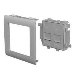 93 placa plana 2 rj45 color aluminio 65 u24x