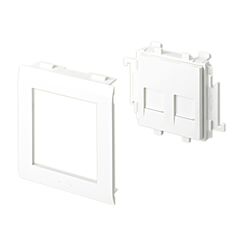 93 placa plana 2 rj45 blanco ral9010 80 u24x