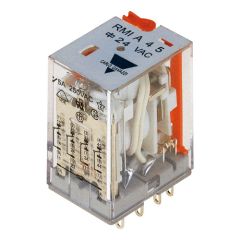Relé industrial enchufable miniatura de 4 contactos, amperaje 5 a, tensión de bobina 24 vca