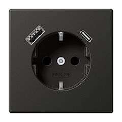 Enchufe con usb-ac ls antracita