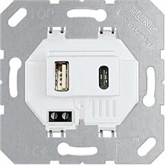 Mecanismo cargador usb. blanco alpino