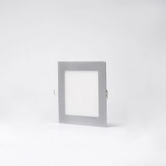 Aro empot. ultrafino de leds 12w cuadrado blanco neutro plata