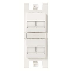 Soporte plano para 4x rj45 con pers. bl