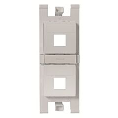 Soporte plano para 2x rj45 con pers. bl