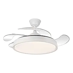 Ventilador de techo con luz LED y aspas retráctiles Tíber
