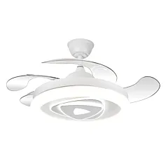 Ventilador de techo diseño Odiel con luz LED y aspas retráctiles