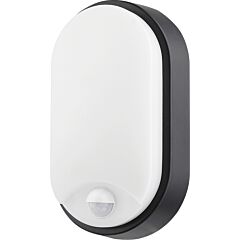 Aplique oval con sensor y selector cct negro ip65