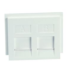 Módulo plano combinable con antipolvo blanco nieve para 2 conectores tipo keystone 19,4mm y 20,4mm y