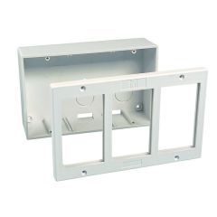 Caja 4 módulos blanco marco bastidor blanco 9010