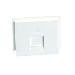 Módulo plano combinable con antipolvo blanco nieve para 1 conector tipo keystone 19,4mm y 20,4mm y c