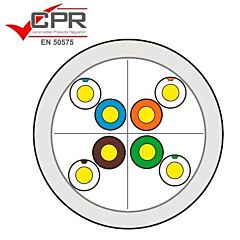 Cable cat. 6 u/utp rígido lszh cca s1,d1,a1 en bobinas de 500m con cruceta separadora