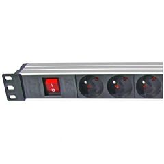 Pdu regleta eléctrica profesional 8 tomas schuko con interruptor