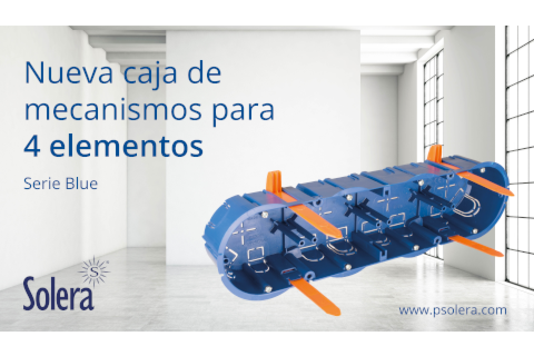 Solera presenta la nueva caja para 4 mecanismos de la serie Blue.