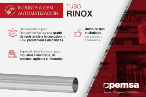 Pemsa lanza el tubo RINOX diseñado para plantas industriales del sector alimentario, bebidas y agrícola