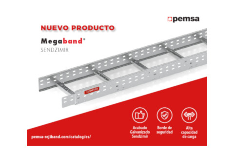 Pemsa lanza su nueva bandeja de escalera MEGABAND en acabado pre-galvanizado