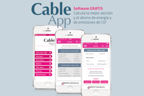 Interesante App de Prysmian para el cálculo de secciones de conductor